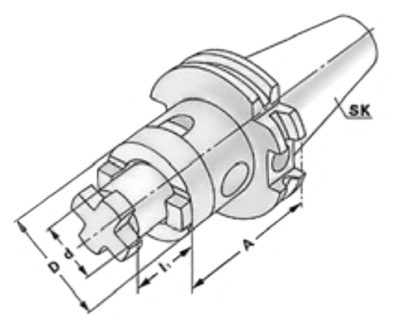 Оправка SK 40/22 A=100 DIN69871 для насадных торцевых фрез по DIN 6358