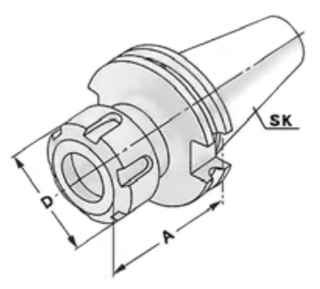 Патрон цанговый SK 40 DIN69871 ER32 2-20 A=70 DIN 6499 (ISO 15488)