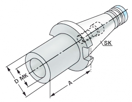 Втулка переходная SK40/КМ4 A=110 на конус Морзе с резьбой DIN 6364