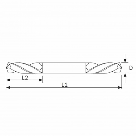 Сверло двухстороннее по металлу Ruko 4x55мм DIN1897 HSS-G h8 3xD 130° 252040
