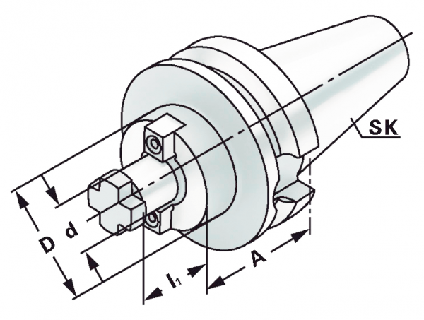 Оправка SK 40/22 A=35 для насадных торцевых фрез по DIN 6357 DIN69871