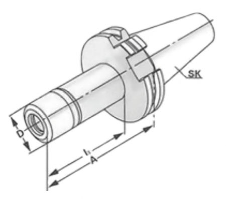 Патрон цанговый высокоточный SK 40 SKS 10 1-10 A=60 DIN69871
