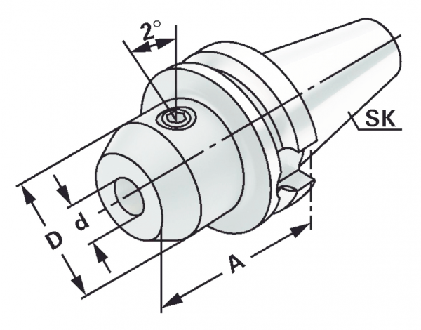 Оправка BT40/18 MAS 403 BT для концевых фрез DIN 1835-E (Whistle Notch)