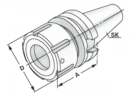 Патрон цанговый BT30 MAS 403 OZ25 2-25 по DIN 6388 (ISO 10897)