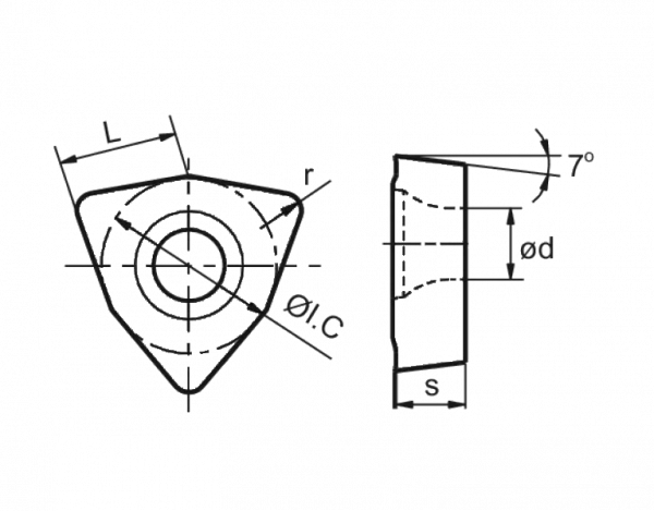 Пластина сменная WCMX080412 твердосплавная для корпусных сверл