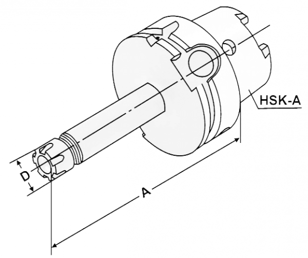 Патрон цанговый HSK-A63 ER11 (mini) 1-7 A=100 DIN 6499 (ISO 15488) 
