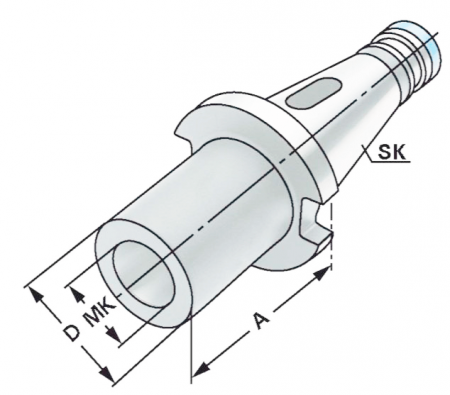 Втулка переходная SK40/КМ4 A=95 на конус Морзе с лапкой DIN 6383