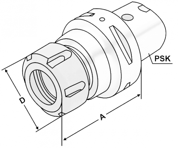Патрон цанговый PSC C6 ER 25 A=100 2-16 DIN 6499 (ISO 15488)