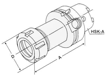 Патрон цанговый HSK-A80 ER25 2-16 A=100 DIN 6499 (ISO 15488) 
