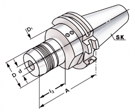Патрон гидравлический SK 50/16-150 DIN69871