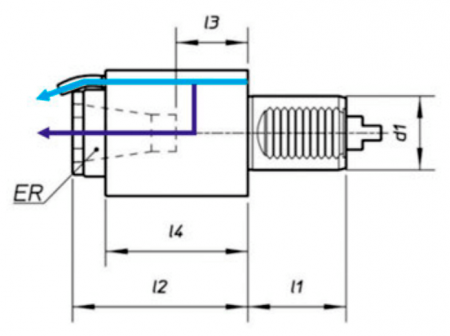 Аксиальный приводной блок 40хER32 l2=115 DIN 1809